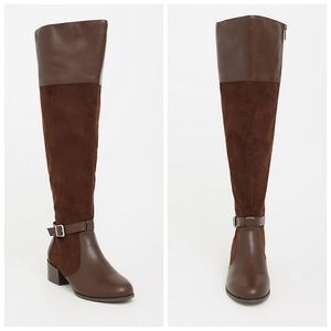 torrid Shoes - Torrid Brown Over The Knee Faux Suede Boots 10W torrid Shoes - Torrid Brown Over The Knee Faux Suede Boots 10W